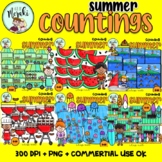 Summer Countings Clip Art GROWING BUNDLE. Contando element