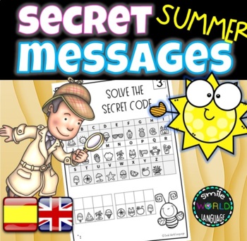 Preview of Summer Crack the code secret message Mensaje secreto Verano español bilingual