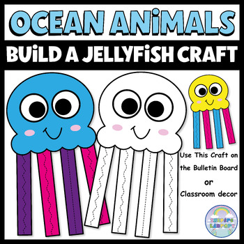 Preview of Summer Craft Scissor Skills Bulletin Board Build a Jellyfish Ocean Activities