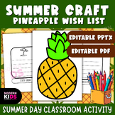 Summer Craft  Summer Pineapple List End of the Year Kinder