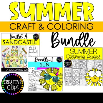 Preview of Summer Craft and Coloring Bundle {Summer Coloring Pages}