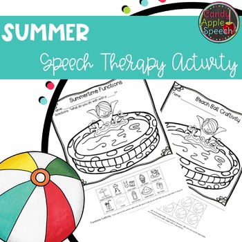 Preview of Summer Speech Therapy Activity: Functions