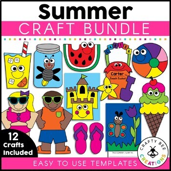 Preview of Summer Crafts Bundle End of the Year Bulletin Board Activities Kindergarten Prek