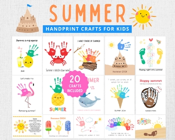 Preview of Summer Crafts for Kid, Summer Handprint Craft, Summer Handprint Art, Crafts
