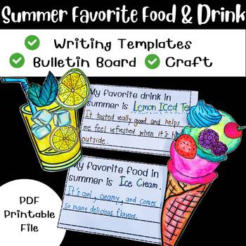 Preview of Summer Writing Craft Template: CRAFTIVITY/ End of The Year Activities