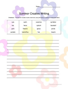 summer creative writing description
