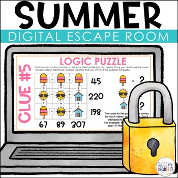 Preview of Summer Critical Thinking Activity Escape Room End of School Year