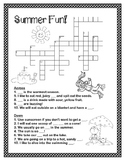 FREE End of Year - Summer Crossword
