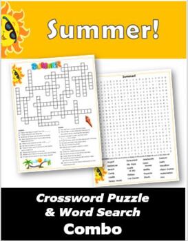 Preview of Summer Crossword Puzzle & Word Search Combo