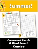 Summer Crossword Puzzle & Word Search Combo