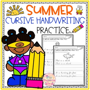 Summer Cursive Handwriting Practice by Miss Faleena | TpT