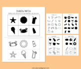 Summer Cut and Paste Shadow Matching Game Worksheet Activi