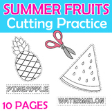 Summer Cutting Practice: Fruits Scissor Sills Worksheets /