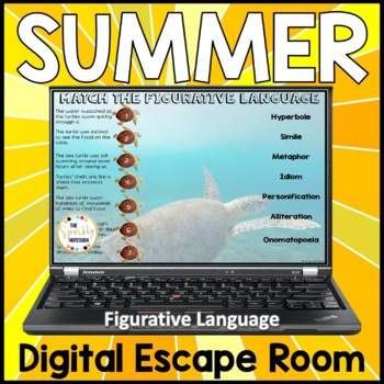 Preview of Summer Reading ESCAPE ROOM - Figurative Language Review Activities