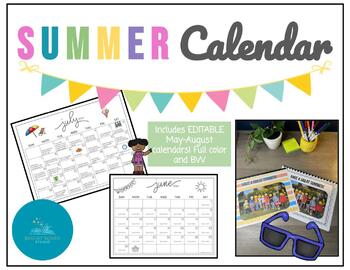 Preview of Summer Daily Activity Calendar