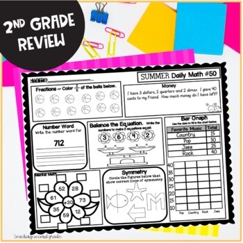 summer math packet by teaching second grade teachers pay