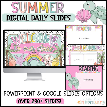 Preview of Summer Daily Slides | Trendy Summer | May Slides - Editable!