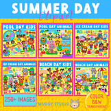 Summer Day Clipart Bundle {Cute Kids & Animals Clip Art}