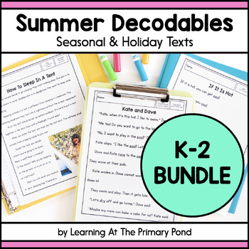 Preview of Summer Decodable Texts for K-2 | Passages BUNDLE