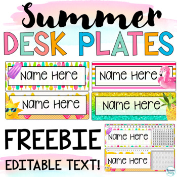 Name Plates (Editable) FREEBIE by The Teacher Gene