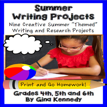 Preview of Summer Writing Projects for Upper Elementary Students