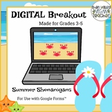 Summer Digital Breakout Escape Room (Google Form) Grade 3-5