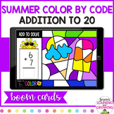 Summer Digital Color by Code Addition to 20 Boom Cards