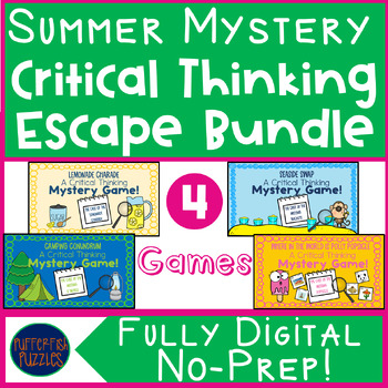Preview of Summer Digital Escape Room Bundle - End of Year - No Prep Breakout Games