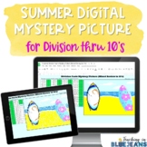 Summer Digital Mystery Picture for Division Facts to 10's 