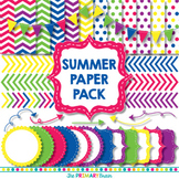 Summer Digital Paper and Clip Art Pack