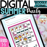 End of Year Digital Puzzles | Summer Themed Math Enrichmen