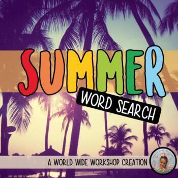Preview of Summer Digital Word Search Activity (With key! Print version included!)