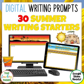 Preview of Summer Writing Prompts for Google Classroom | Quick Writes