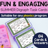 Summer Digraph Task Cards | Low Prep Literacy Center Activities
