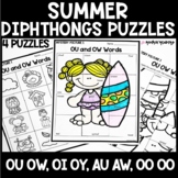 Summer Diphthongs Phonics Puzzles
