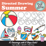 Summer Directed Drawing Clip Art