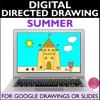 Preview of Summer Directed Drawing DIGITAL Google Drawings Activities End of Year May June