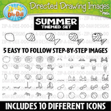 Summer Directed Drawing Images Clipart Set {Zip-A-Dee-Doo-