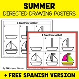 Summer Directed Drawing Posters + FREE Spanish
