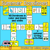 Summer Domino Game with Writing Sheet Options - Seasonal Dominoes