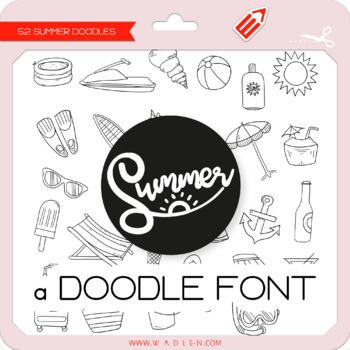 Preview of Summer Doodle Font - W Λ D L Ξ N