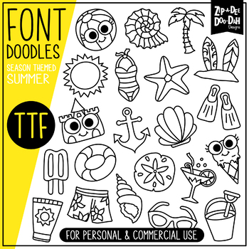 Preview of Summer Doodle Font {Zip-A-Dee-Doo-Dah Designs}