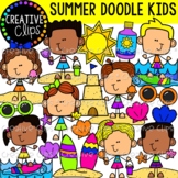 Summer Doodle Kids Clipart {Summer Clipart}