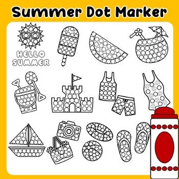 Preview of Summer Dot Marker | Summer Do-A-Dot | Summer Dot Art | End of Year Summer