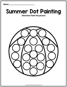 Summer Dot Painting Printable Worksheets by The Keeper of the Memories