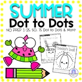 Summer Dot to Dot Worksheets | Connect the dots 1-25, 50 or 75