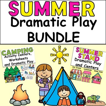 Preview of Summer Dramatic Play Bundle - Camping & Summer Stand