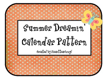 Preview of Summer Dreamin' Algebra Calendar Pattern