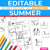 Summer EDITABLE Worksheets | Secret Mystery Picture Tile T