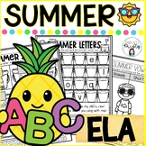 Summer NO PREP ELA Worksheets Activities & Writing Crafts for K-2